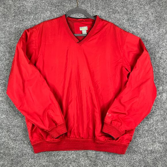 IZOD Golf Pullover Mens Size L Red V-Neck Windbreaker Lightweight Athletic - Picture 1 of 6